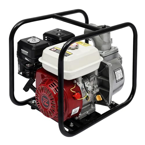 264GPM 7.5PS 4 Stroke Gasoline Engine Water Pump, 210cc Gas Powered 3inch Portable Semi Trash Pump, Max 92 ft Lift, 23ft Suction, for Irrigation and Pool Water Changing
