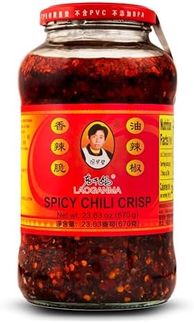 Lao Gan Ma Spicy Chili Crisp Hot Sauce โ Restaurant Size 23.63 oz (670g) โ Authentic Chinese Chili Oil with Crunchy Bits