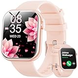 Smart Watches for Women with Android Samsung iPhone Compatible[Calls/Answer] 1.85" Smartwatch with Sleep/Heart Rate Monitor,100+ Sports Fitness Tracker,Pedometer for Steps Miles (Pink)