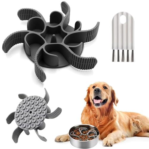 Slow Feeder Dog Bowl, Food and Water Bowl, Slows Down Eating, Promotes Healthy Diet & Slow Digestion, Makes Meal Time Fun - Non-Slip Durable Design (Large)