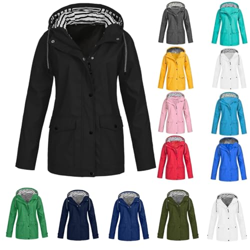 Veste Imperméable Femme Daikascbny – Coupe-vent Légère Avec Capuche – Idéale Randonnée, Camping, Ville – Tissu Respirant Et Poches Zippées