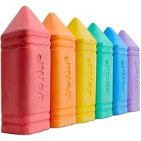 JOYIN 6 PCS Jumbo Sidewalk Chalk with 6 Colors, Washable Sidewalk Chalk for Kids, Non-Toxic Art Supplies, Outdoor Games, Playground Accessories