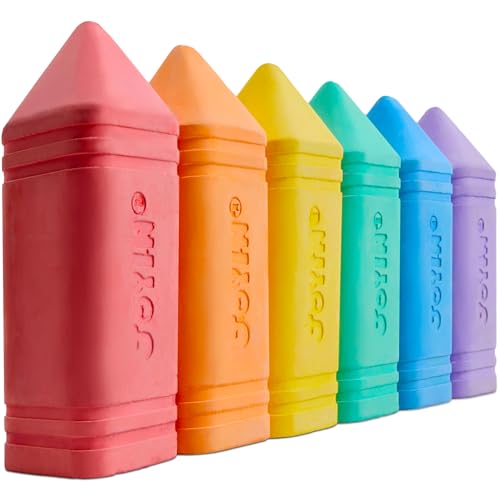 JOYIN Lot de 6 craies de trottoir Jumbo avec 6 couleurs, lavables pour enfants, fournitures artistiques non toxiques, jeux de plein air, accessoires d'aire de...