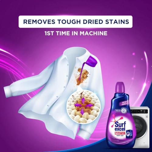 Image of Surf Excel Matic Front Load Liquid Detergent 3.2 L Refill, Designed for Tough Stain Removal on Laundry in Washing Machines - Mega Pack (Pack of 2)