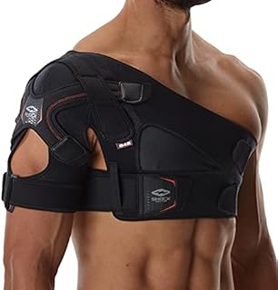 Shock Doctor Shoulder Support Brace for Men, Prevents & Promotes Healing from AC Sprains, Rotator Cuff Injuries & Moderate Separations- Single