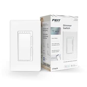 Feit Electric Smart Dimmer Switch, Neutral Wire Required, Compatible with Alexa and Google Assistant, White