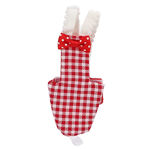 Parrots-Pilot-Suit-Red-Grid-Cotton-Elastic-Bowknot-Design-Parrots-Diaper-Tight-for-Macaw-for-Parakeet-for-BudgiesM-Red-Grid