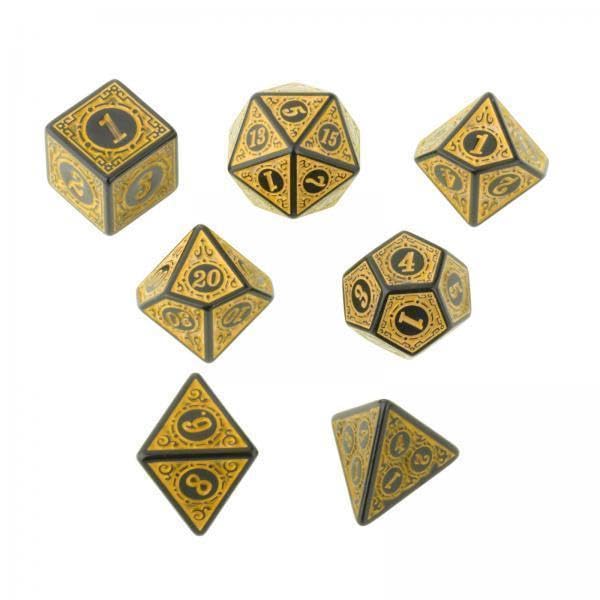 UJEAVETTE Toy 3x7 PCS Antique Acrylic Polyhedral Dice DND RPG Role Playing Game Toys Yellow Dungeons & Dragons-image-22