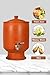 Village Decor Handmade Earthen Clay water pot Includes Clay Lid, Glass and Stand, Wooden Coaster and Stainless Steel Faucet (Capacity 236 oz)