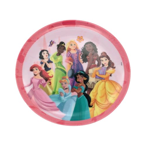 Prato Raso Princesas da Disney em Melamine Rosa 25cm – Produto Of...