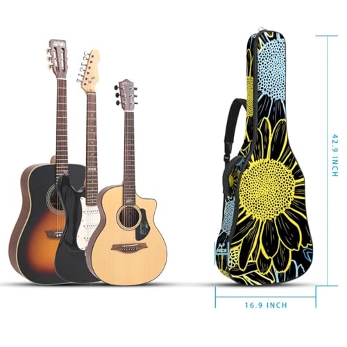 Housse imperméable en tissu Oxford pour guitare acoustique avec bandoulière et poches, tournesols et feuilles vertes 109 x 42,9 x 11,9 cm, Multicolore 4., 42.9×16.9×4.7 in, Sac de transport tendance - Les Beatles, Paul McCartney, John Lennon, RIngo Starr, George Harrison Housse imperméable en tissu Oxford pour guitare acoustique avec bandoulière et poches, tournesols et feuilles vertes 109 x 42,9 x 11,9 cm, Multicolore 4., 42.9x16.9x4.7 in, Sac de transport tendance – Image 6