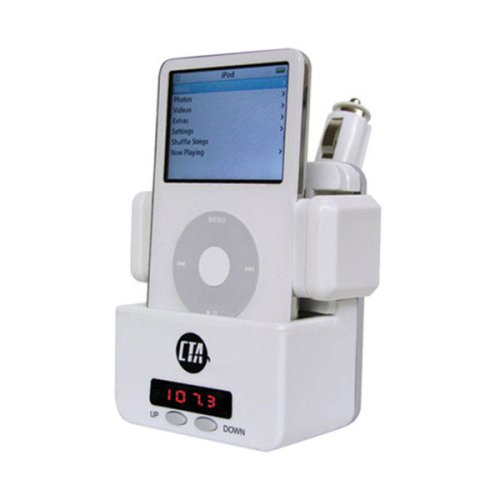 CTA Digital i-Cruise FM Transmitter Dock for iPod/MP3 Players (White)
