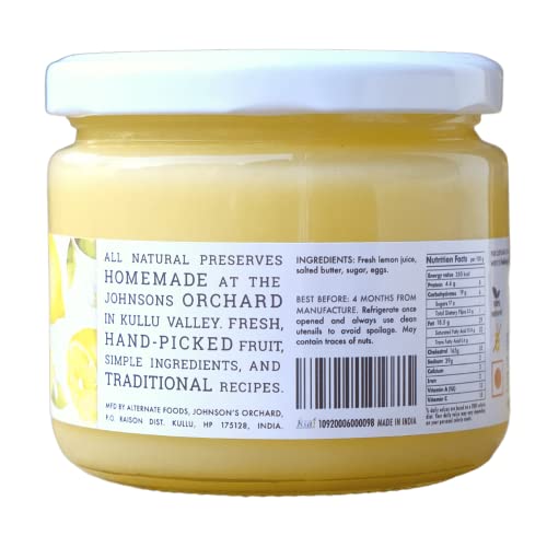 Image of Big Bear Farms Lemon Curd Dessert Spread, 100% Natural, Contains Egg, No Artificial Preservatives, Homemade in Himachal, 315g, Pack of 1