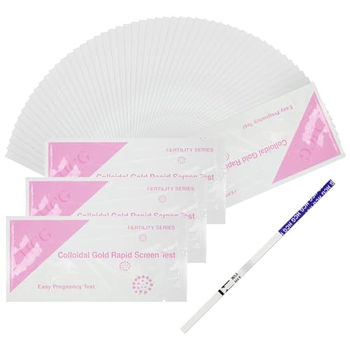 AYBUY 50 Tests de Grossesse Précoces, HCG Test, Sensibilité 25 mIU/ml, Détection Précoce, Utilisation Facile