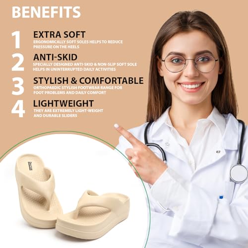 Image of DOCTOR HEALTH SUPER SOFT Women's Thick Sole EVA Flip Flops | Soft Cushioned Cloud Comfort Slippers | Lightweight Anti-Slip Open Toe Casual Sandals for Indoor Outdoor Everyday Wear
