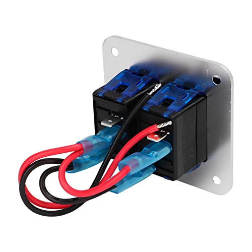 Panel interruptor de aleación de aluminio con LED azul resistente al agua 2 entradas 7