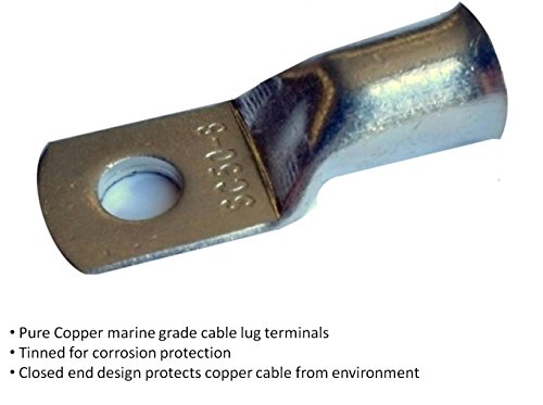 2 Awg 2 Gauge Single Red 7 Feet W/ 3/8" Lugs Pure Copper Powerflex Battery Inverter Cables For Solar, Rv, Auto, Marine Car, Boat #TOP3