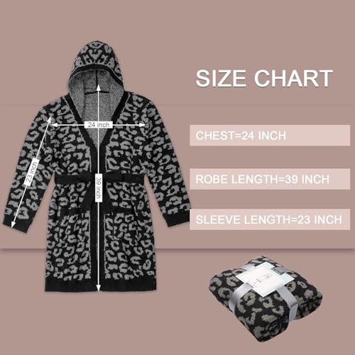Image of bearberry Plush Hooded Bath Robe Women's Loungewear Sleep Robe Indoor Outfit