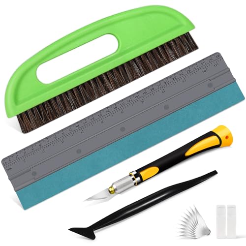 WRAPXPERT Wallpaper Tools, 9PCS Wallpaper Tool Kit, Peel and Stick Wallpaper Smoothing Tool Kit with Smoothing Brush Large Squeegee for Home Decor, Vinyl Backsplash Tile,Smoothing Wallcovering
