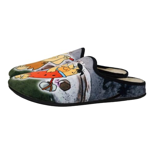 VULCA- 1855 Sapatilhas de estar em casa para homens, com biqueira fechada e palmilha removível, chinelas de inverno com personagens animados, feitas em Espanha homem sapatilhas casa, cinzento, 42