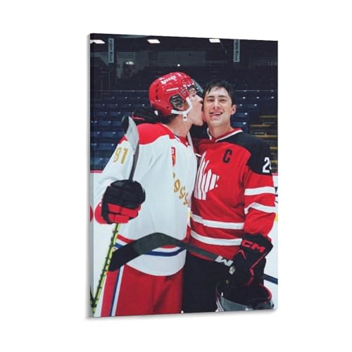 Heated Rivalry Canvas Wall Art Framed, 12x18in Home Decor for Fans, Ready to Hang with Mounting Accessories