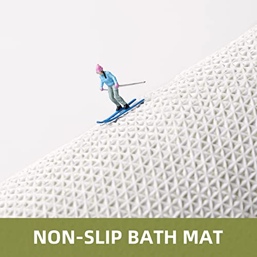 Yirddeo Olive Green Pom Bath Rug For Bathroom Non Slip, Cute Boho Pom Oval Absorbent Shower Mat, Plush Soft Washable Rug (20" X 30") #TOP3