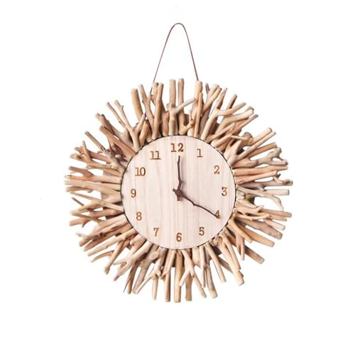 Horloge murale simple en bois massif pour décorer un petit mur - 2