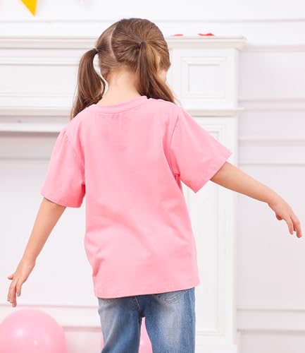 UNICOMIDEA Girls Cotton T-Shirt Graphic Short Sleeve Tee Shirts for 2-6 Years Kids3