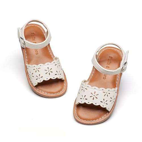 Image of Felix & Flora Toddler Girl Sandals - Little Girl Easter Dress Shoes Lightweight Open Toe Beach Holiday Flats