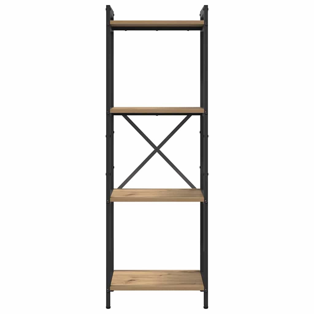 vidaXL Estante de Libros Roble Artesanal 40 x 30 x 119 cm, Estantería Industrial Moderna, Unidad de Almacenamiento Resistente, Organizador en Niveles para Sala y Oficina