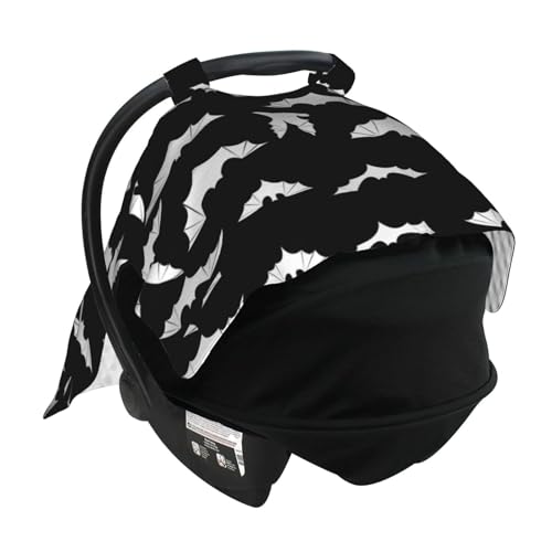 Image of Halloween Bat Car Seat Cover Baby Fashion Carseat Cover for Winter Nursing Cover Newborn Shower Gift