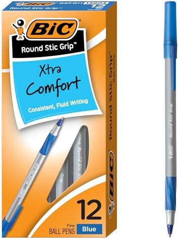 Bolígrafo Pluma Esfero Bic Round Stic Ball Pen, Fine Point, | Envío Gratis