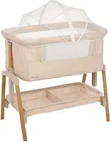 Berço Co-Leito Colin Pérola Portátil, 7 Alturas Ajustáveis, Cesto Amplo, Antirrefluxo, para Bebês de 0 a 6 Meses até 9 kg – Galzerano