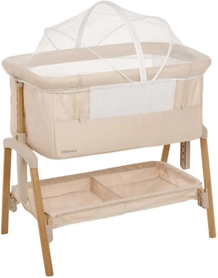 Berço Co-Leito Colin Pérola Portátil, 7 Alturas Ajustáveis, Cesto Amplo, Antirrefluxo, para Bebês de 0 a 6 Meses até 9 kg – Galzerano