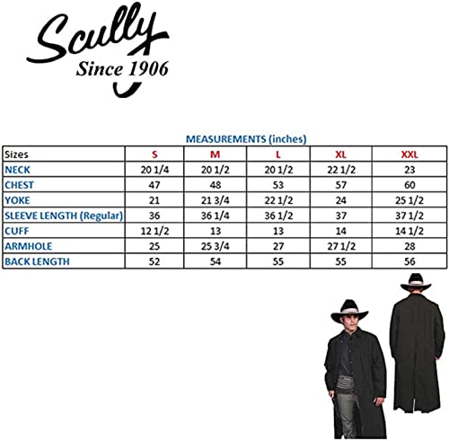 Scully Men's Long Canvas Jacket, Brown, X-Large #TOP2