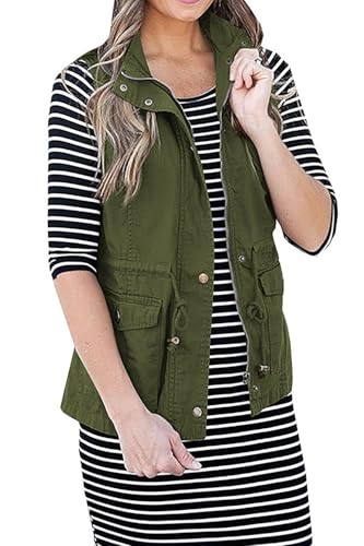 SENSERISE Womens Utility Vest Lightweight Military Vests Outerwear Sleeveless Jacket Anorak Coat with Pockets3