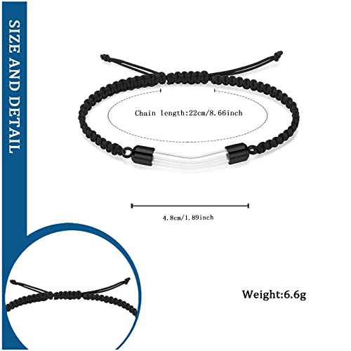 constantlife Stainless Steel Cremation Bracelet for Ashes - Transparent Glass Tube Urn Bangle Memorial Jewelry for Men Women2