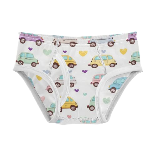 Wusikd Cute Boys' Underwear Cotton Cars Heart Boys Briefs Soft Toddler Underwear 2T