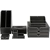 KINGFOM Office Desk Organizer Set 6PCS Desk Set, Desk Organizer Drawer, Files Holder Rack, Multifunction Organizer Box, Pen Holder with Name Card Holder, Memo Paper Holder,and Tissue Box Holder T05H