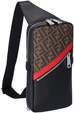 Amazon Fendi フェンディ バッグ メンズ Metal Bugs ボディバッグ ウエストポーチ Tabacco Rosso Nero 7vz033 xs F19p9 並行輸入品 ボディバッグ ワンショルダー