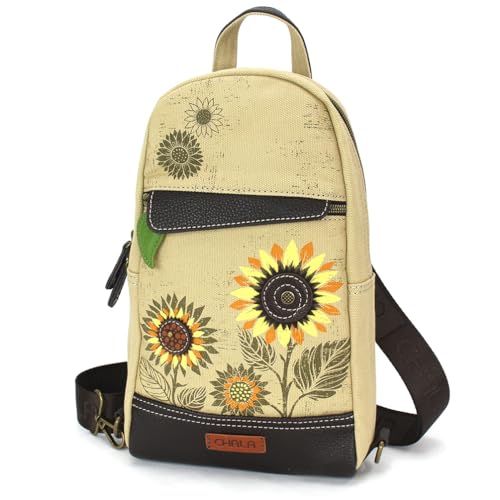 Image of CHALA Canvas Sling Bag Women RFID Protected Canvas Crossbody Backpack with Adjustable Strap