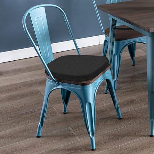 Image of baibu 14x14 Memory Foam Metal Chair Cushions Set of 4, Dual-Layer Design Non-Slip Metal Dining Chair Pads Kitchen Seat Cushion with Machine Washable Cover, 4 Counts, Black