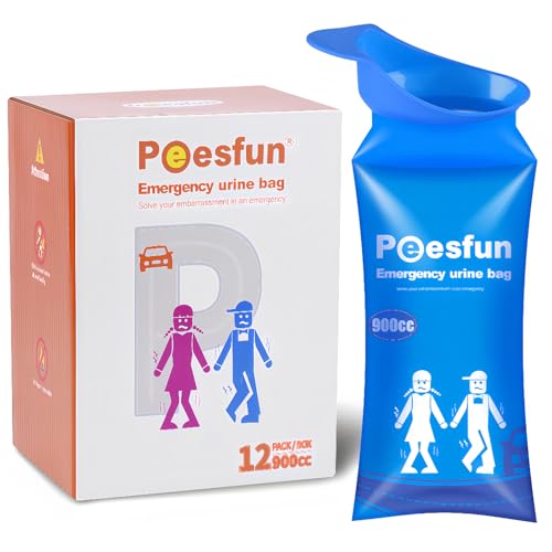 Sac urinoir jetable 900 ml lot de 6 ou 12 de voyage plein air