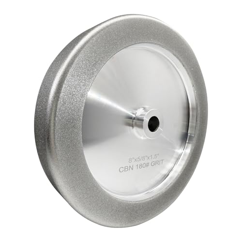 CBN Grinding Wheel 8 inch 180 Grit 1.5 Wide 5/8 Arbor Bench Grinder for WoodturningKnife and Sharpening HSS Tools