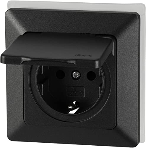Prise encastrable UP - IP44 - Tout-en-un - Série C1 -Anthracite Cover