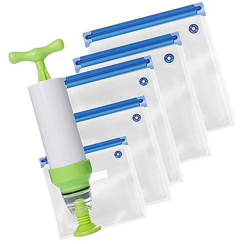 KICHOUSE Food Grade Pa Pe Vacuum Sealer Bags 6 Pack Sealed Preservation for Fruit Bread Vegetables Portable for Kitchen Outdoor