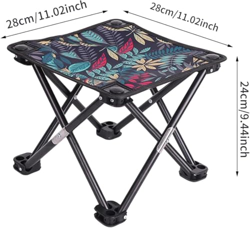Image of Portable Mini Folding Stool, Lightweight Collapsible Outdoor Seat, Oxford Cloth, Fishing and Camping Chair, Travel, Hiking, BBQ, Garden and Beach, Pack of 1