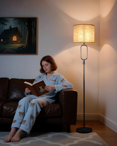 Image of Lightdot 68IN Black Floor Lamp Dimmable Linen Shade LED Floor Lamps with 3000K Soft Warm White for Wedding /Party, Modern Tall Lamp for Living Room /Bedroom (Bulbs Included)