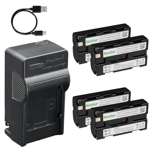 Kastar 4-Pack Battery and AC & USB-C Charger Compatible with Line 6 Variax JTV-59 JTV-69 JTV-89 Shuriken SR250 SR270 Standard Guitar Battery Replacement