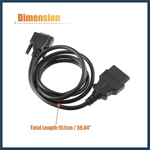 INFINAUTO OBDII OBD2 Main Cable Diagnostic Tool Adapter Connector Cable for Launch X431 CRP129 CRP123 Creader VII and VIII Stylish Design by INFINAUTO - Image 3